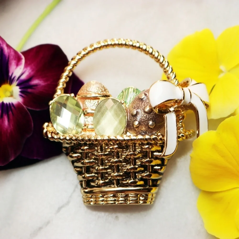 Napier Easter Eggs in Basket Brooch